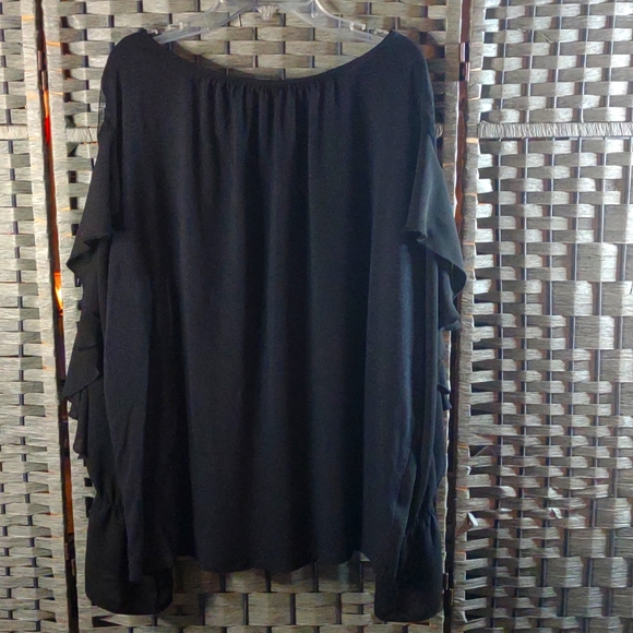 Ann Taylor Loft Dot Laced Ruffle Sleeve Blouse L - Picture 8 of 15